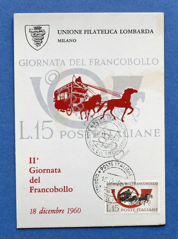 Cartolina Filatelia - II^ Giornata del Francobollo - 1960.