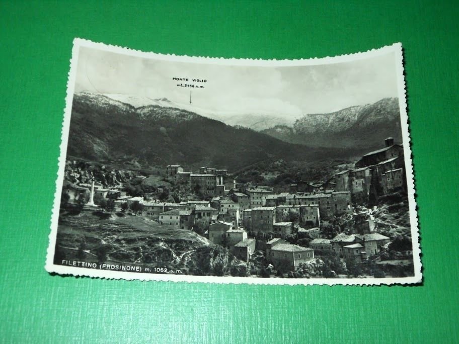 Cartolina Filettino ( Frosinone ) - Scorcio panoramico 1955.