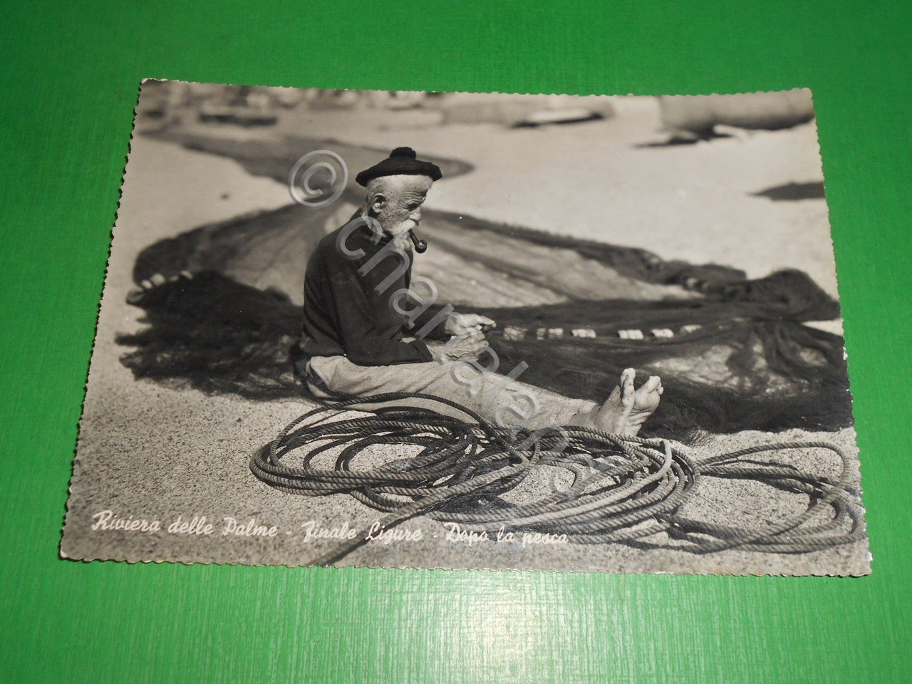Cartolina Finale Ligure - Dopo la pesca 1950 ca.