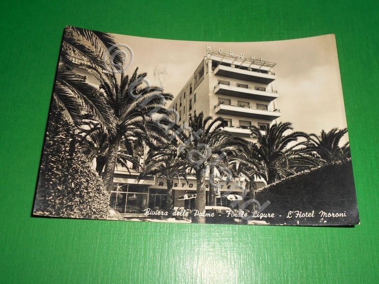 Cartolina Finale Ligure - L' Hotel Moroni 1959.