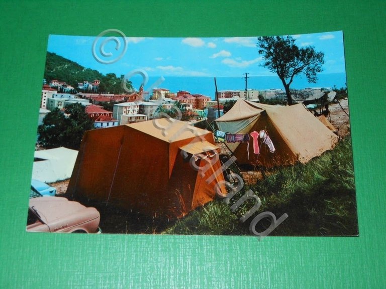 Cartolina Finale Ligure Pia - Campeggio del Mulino 1965 ca.