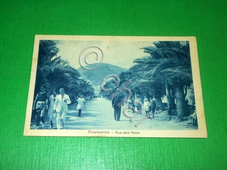 Cartolina Finalmarina - Viale delle Palme 1936.