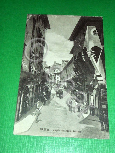 Cartolina Firenze - Angolo del Ponte Vecchio 1915 ca..