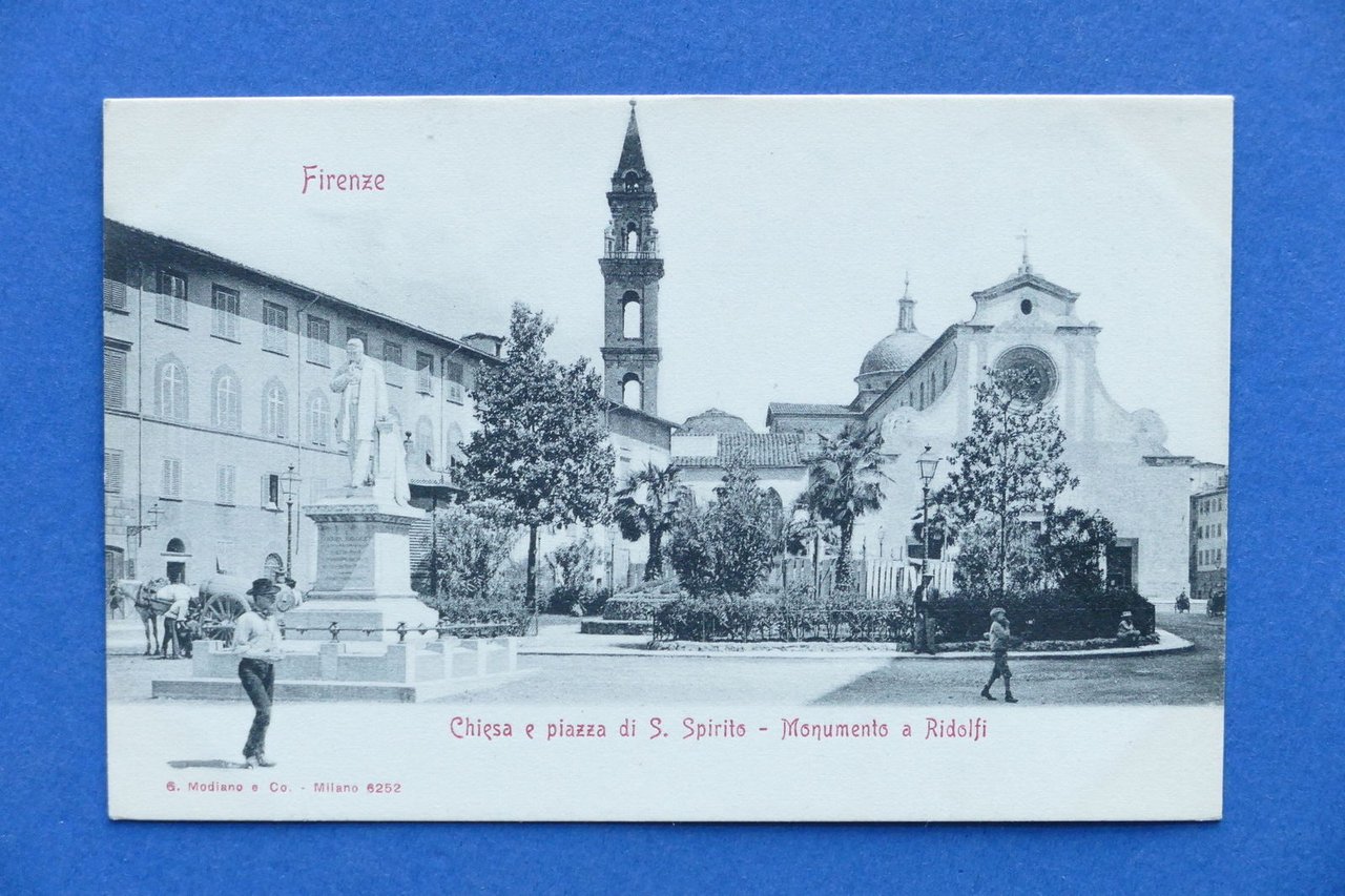 Cartolina Firenze - Chiesa e Piazza S. Spirito - Monumento …
