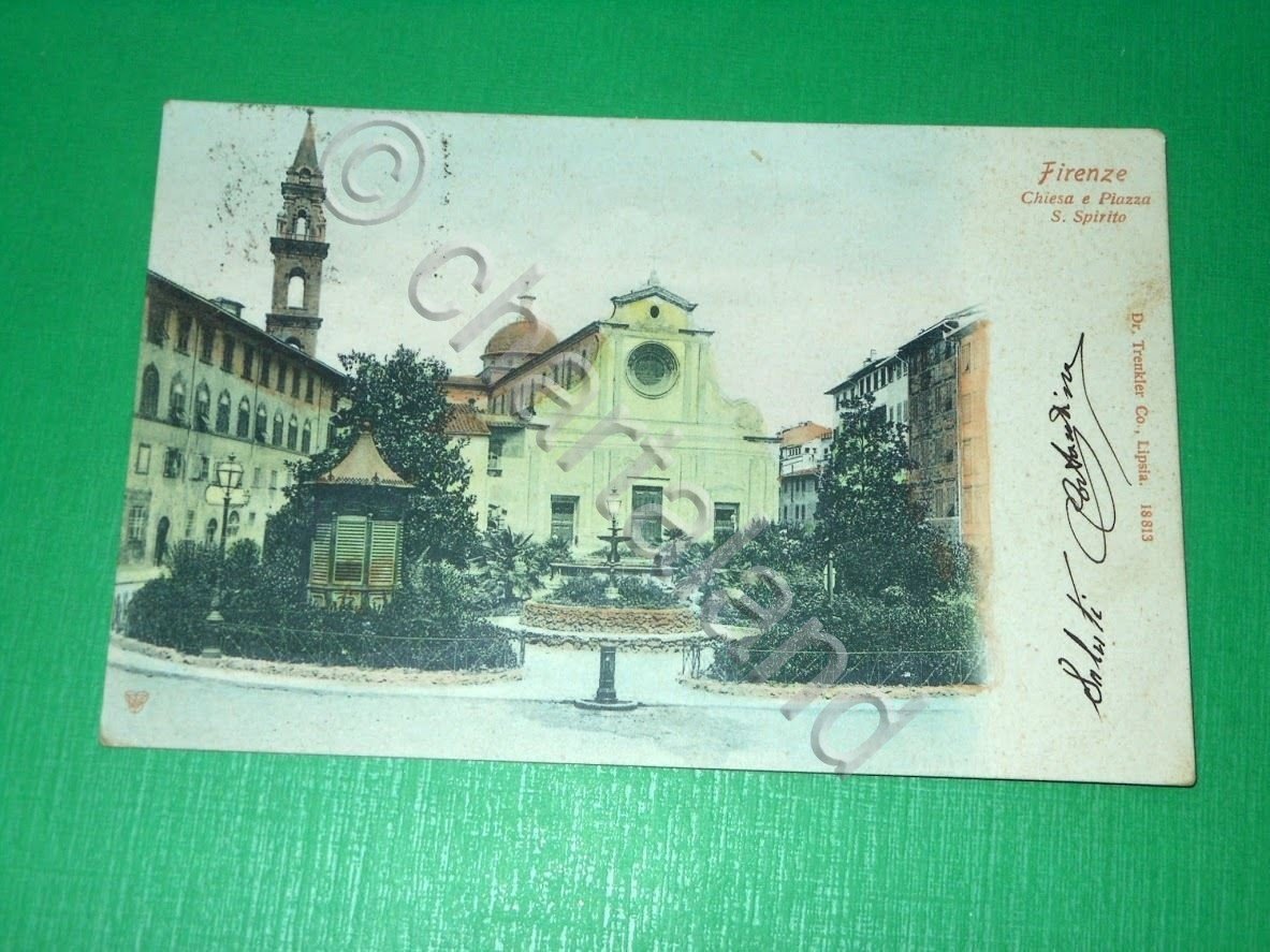 Cartolina Firenze - Chiesa e Piazza S. Spirito 1900 ca.