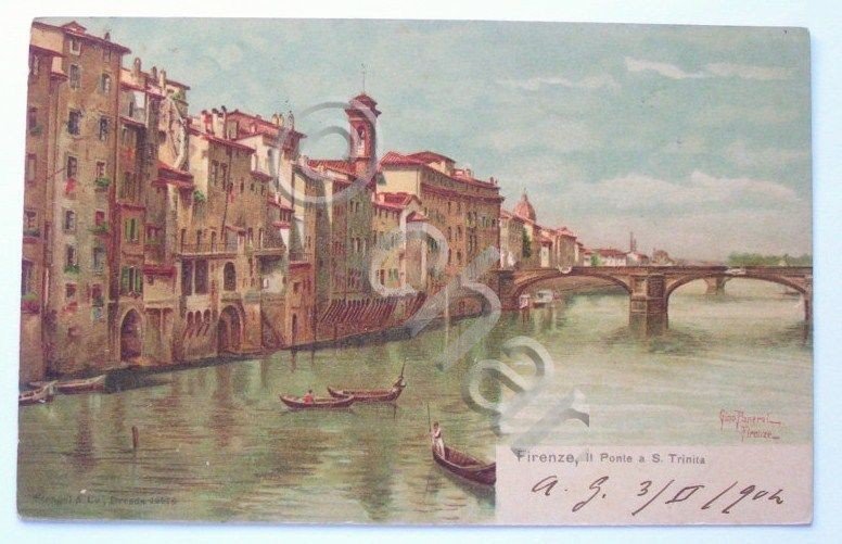 Cartolina Firenze - Il Ponte a S. Trinita 1904.