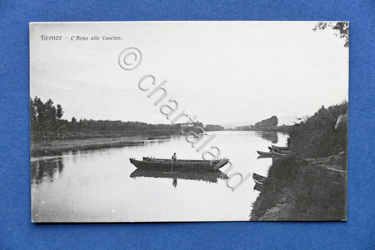 Cartolina Firenze - L'Arno alle Cascine - 1910 ca..