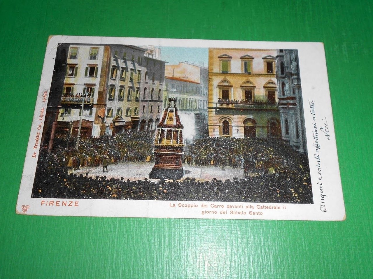 Cartolina Firenze - Lo Scoppio del Carro davanti alla Cattedrale …