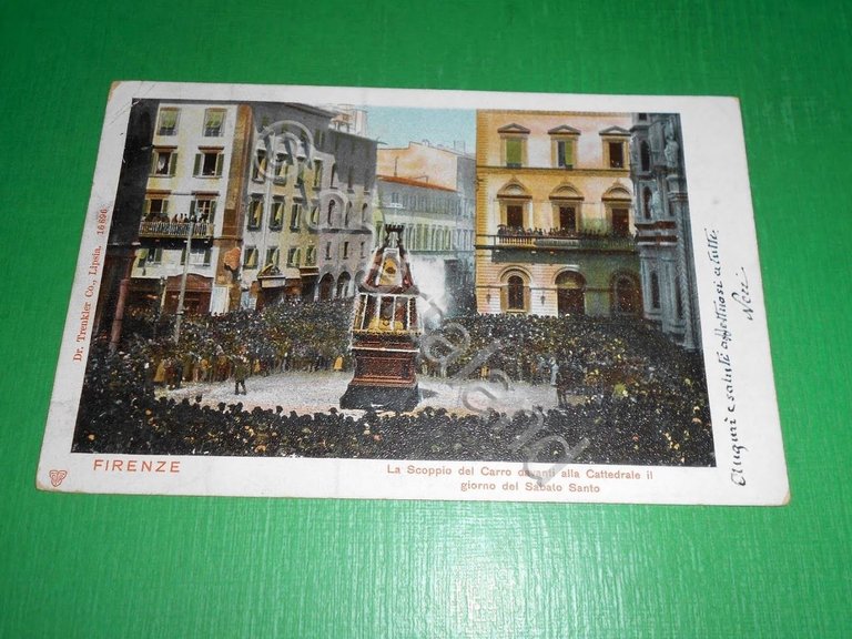 Cartolina Firenze - Lo Scoppio del Carro davanti alla Cattedrale …