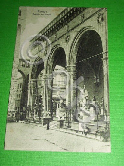 Cartolina Firenze - Loggia dei Lanzi 1922.