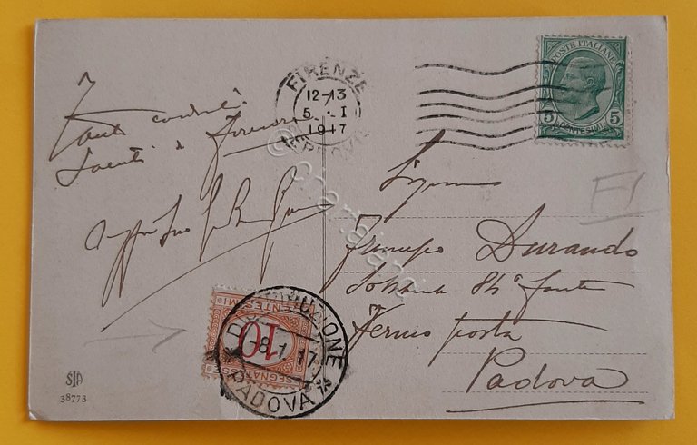 Cartolina Firenze - Palazzo Poste - Il Loggiato - 1917