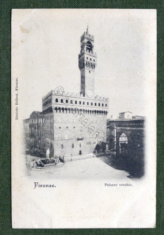 Cartolina Firenze - Palazzo Vecchio - 1900 ca.