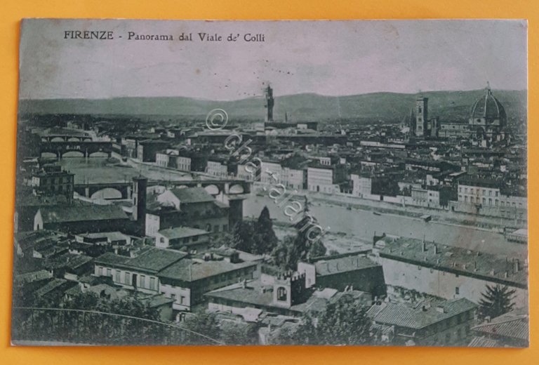 Cartolina Firenze - Panorama dal Viale de Colli - 1918