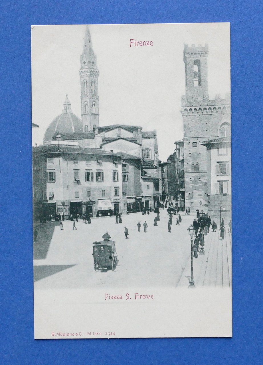 Cartolina Firenze - Piazza S. Firenze - 1900 ca..