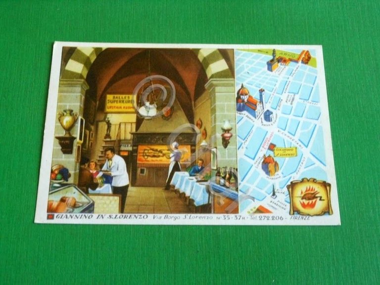 Cartolina Firenze - Rosticeria Pizzeria Giannino in S. Lorenzo 1960 …