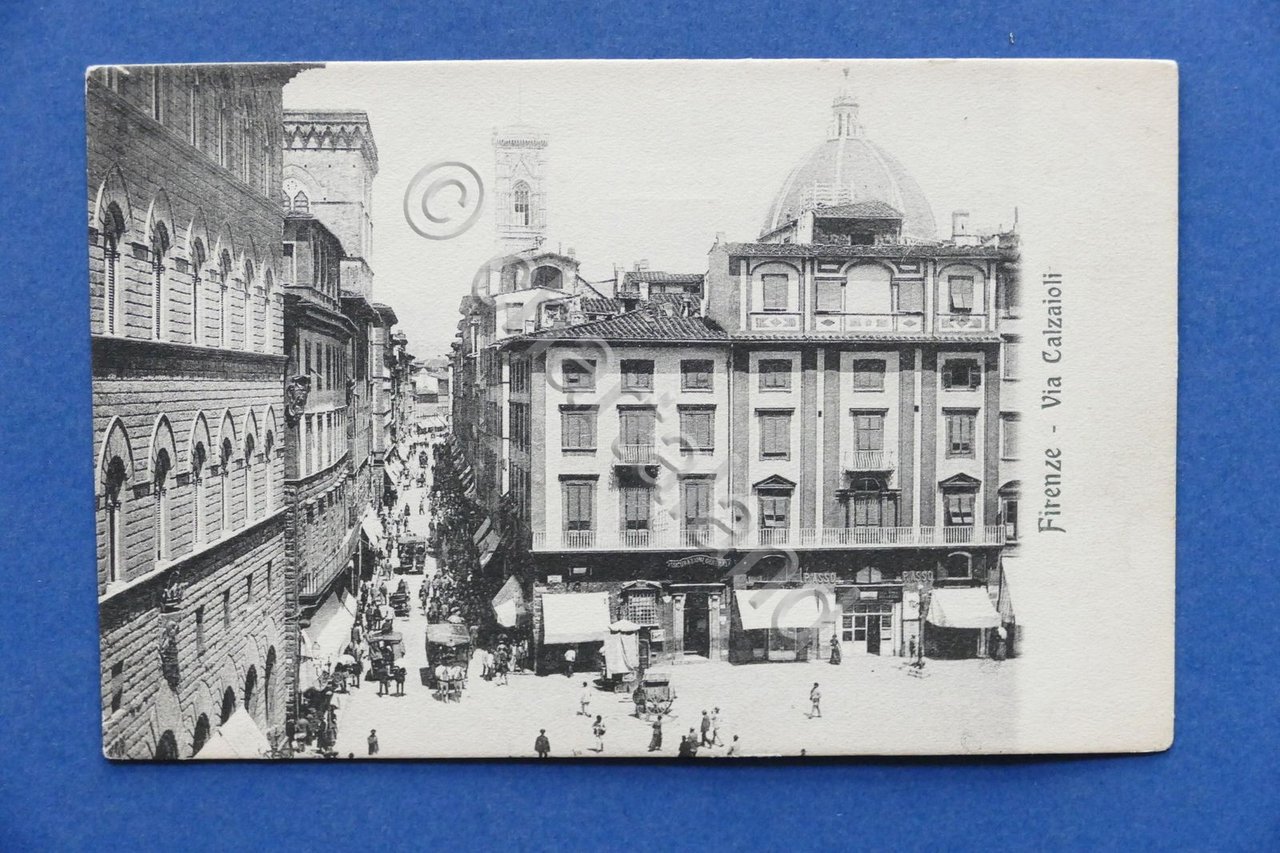 Cartolina Firenze - Via Calzaioli - 1900 ca..