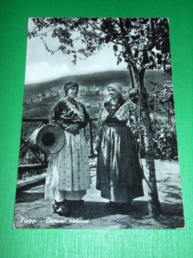Cartolina Fiuggi - Costumi paesani 1954.