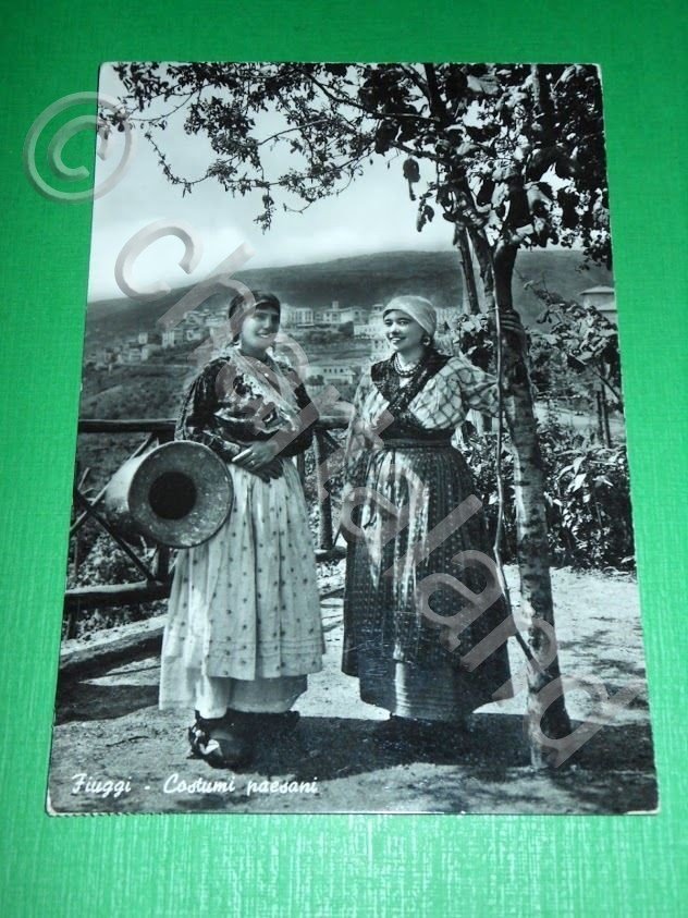Cartolina Fiuggi - Costumi paesani 1954.
