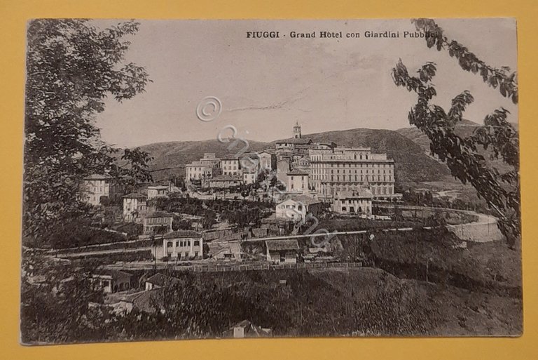Cartolina Fiuggi - Grand Hotel con Giardini Pubblici - 1923