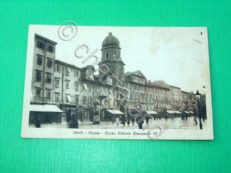 Cartolina Fiume - Corso Vittorio Emanuele III 1928.