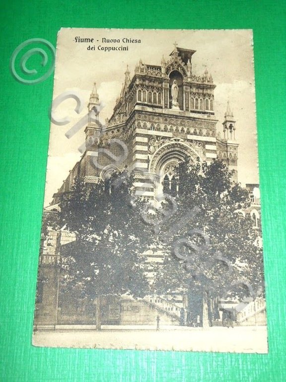 Cartolina Fiume - Nuova Chiesa dei Cappuccini 1924 | Immagine Gallery 2