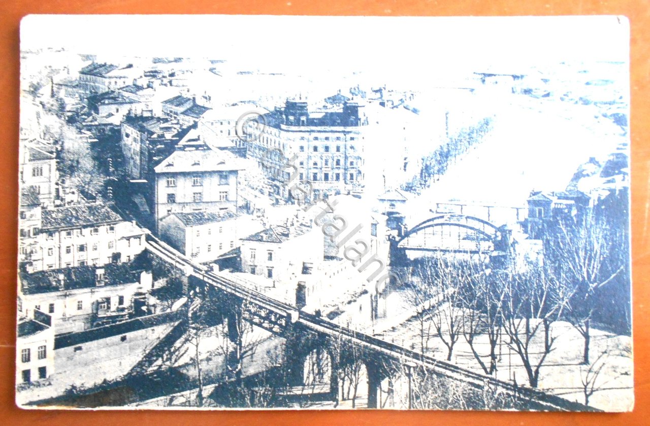 Cartolina Fiume - ponte di confine sull' Eneo - 1923