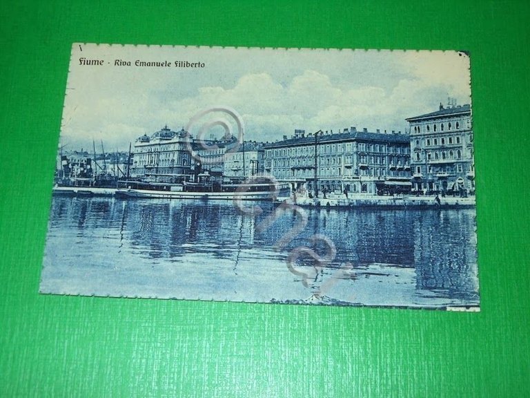 Cartolina Fiume - Riva Emanuele Filiberto 1926