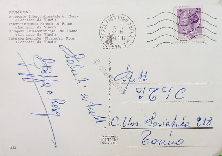 Cartolina Fiumicino - Aeroporto Intercontinentale di Roma Leonardo da Vinci …