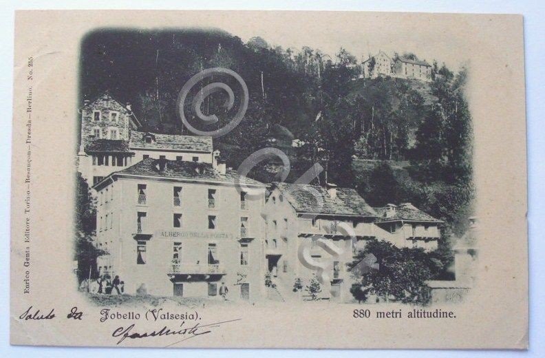 Cartolina Fobello ( Valsesia ) - Panorama 1901.