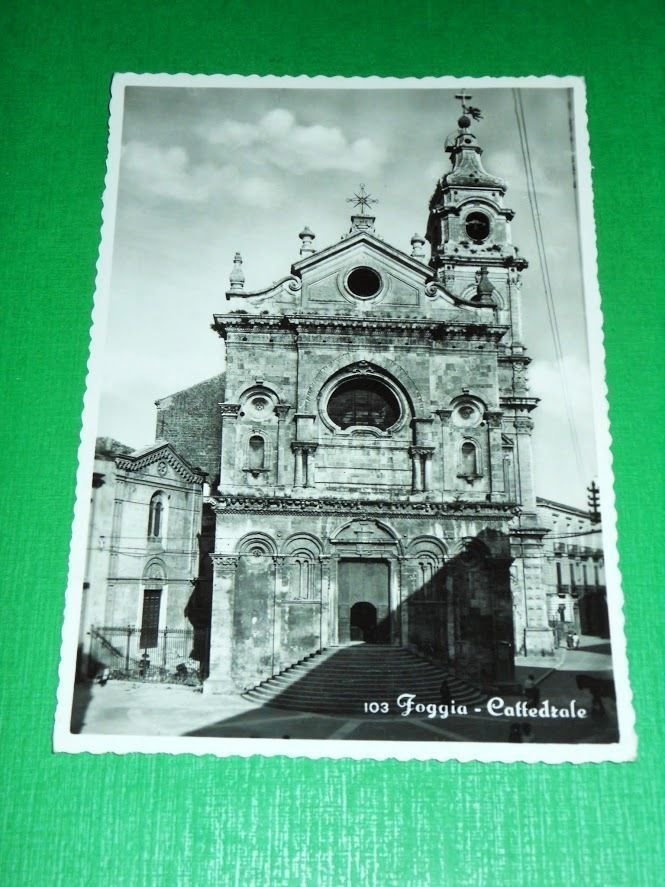 Cartolina Foggia - Cattedrale 1954.
