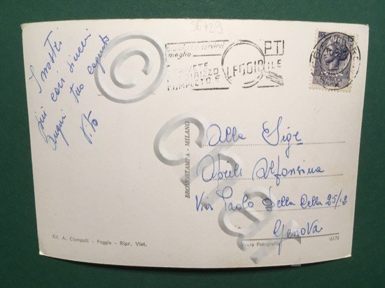 Cartolina Foggia - Chiesa Immacolata - 1961