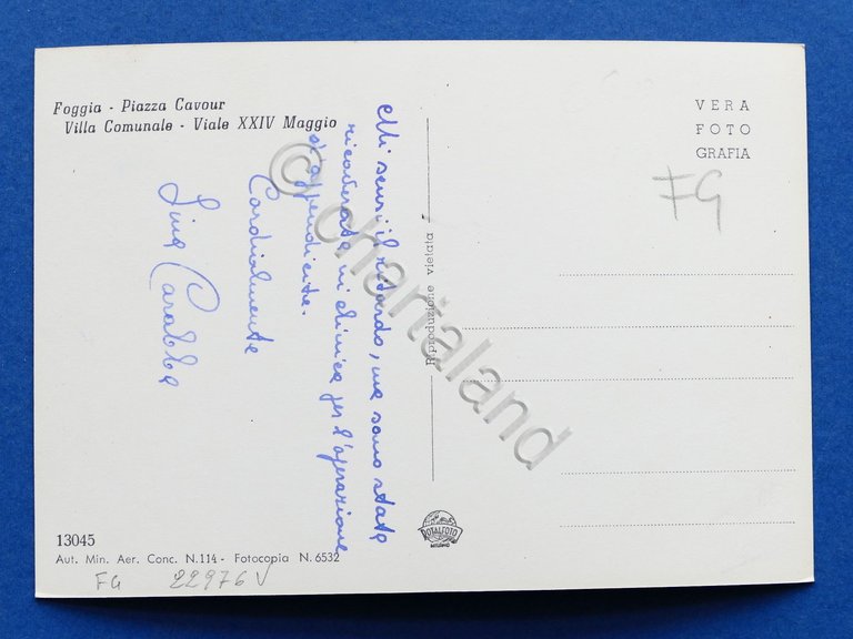Cartolina Foggia - Piazza Cavour - - Villa Comunale - …