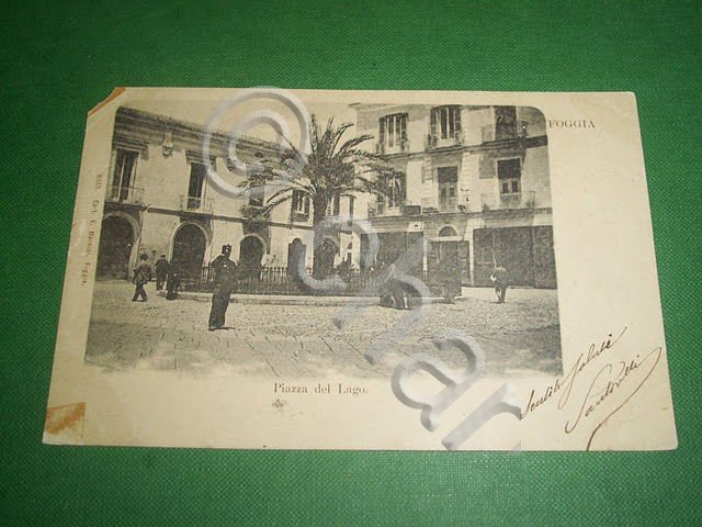 Cartolina Foggia - Piazza del Lago 1904.