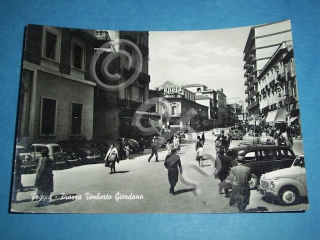 Cartolina Foggia - Piazza Umberto Giordano 1959.