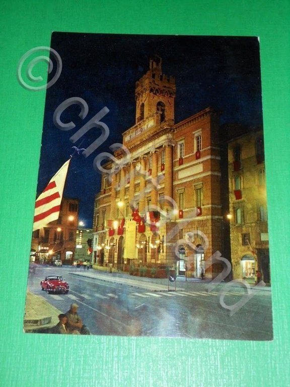 Cartolina Foligno - Il Comune Notturno 1971