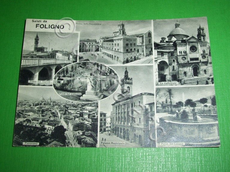 Cartolina Foligno - Vedute diverse 1961.