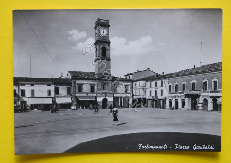 Cartolina Forlimpopoli Piazza Garibaldi 1950