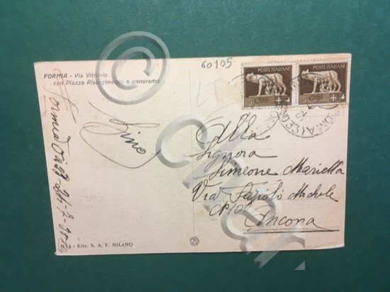 Cartolina Formia - Via Vitruvio Con Piazza Risorgimento E Panorama …