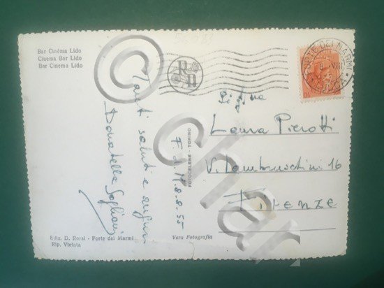 Cartolina Forte dei Marmi - Bar Cinema Lido - 1955