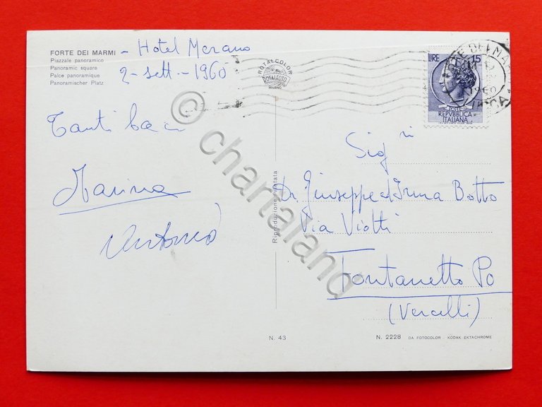 Cartolina Forte dei Marmi - Piazzale panoramico - 1960