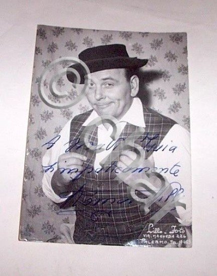 Cartolina foto Dedica Autografo Attore Romano Villi 1960 ca.