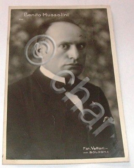 Cartolina Fotografia Benito Mussolini
