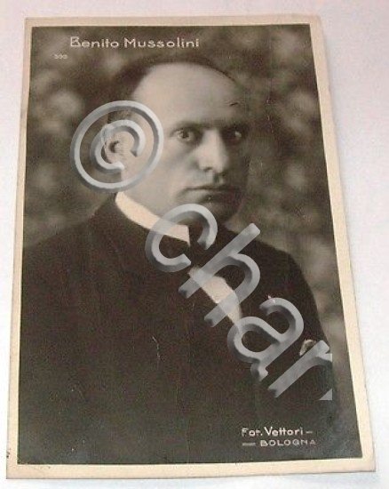 Cartolina Fotografia Benito Mussolini