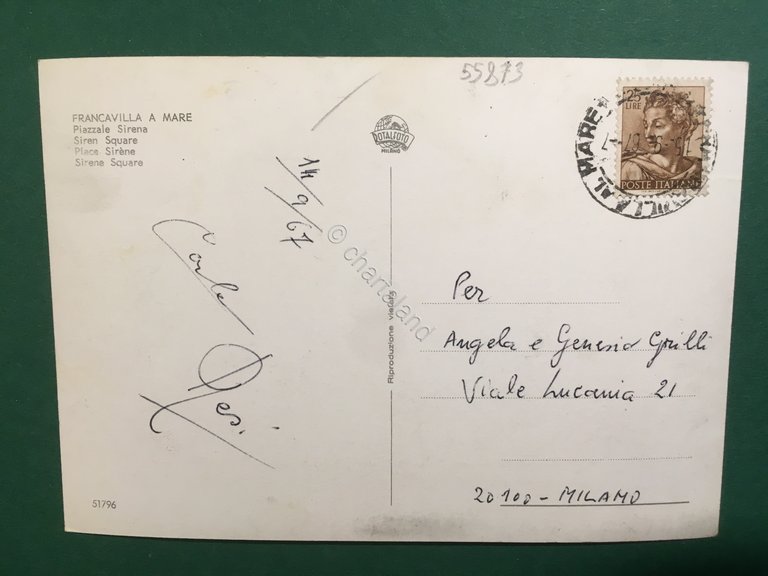 Cartolina Francavilla a Mare - Piazzale Siena - 1967