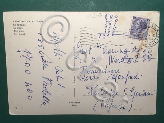 Cartolina Francavilla al Mare - La Spiaggia - 1963