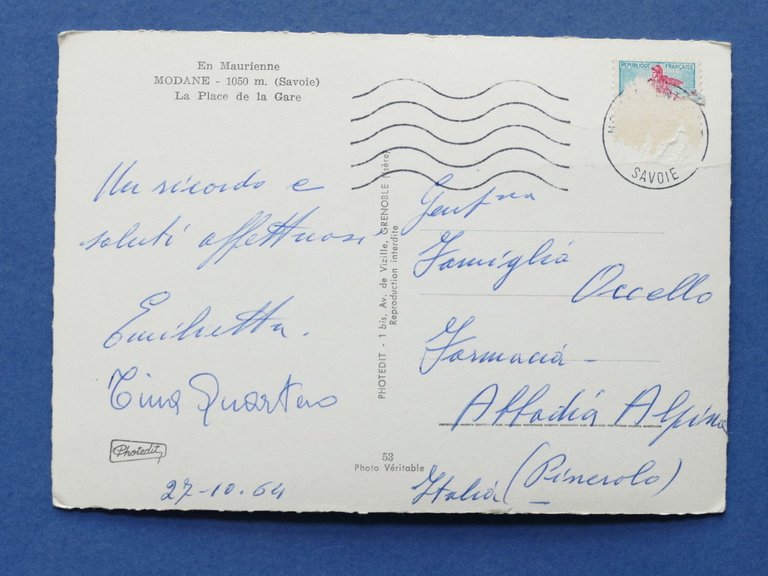 Cartolina Francia - Modane - Savoia - 1964.