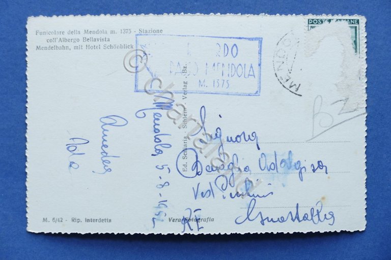 Cartolina Funicolare della Mendola - Stazione con Albergo Bellavista - …