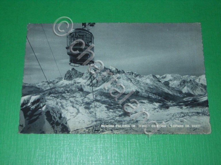 Cartolina Funivia Faloria - Cortina - Tofane 1955