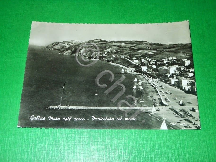 Cartolina Gabicce Mare dall' aereo - Particolare col monte 1950 … | Immagine principale