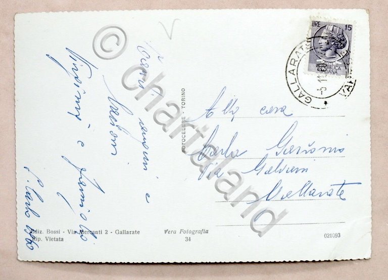 Cartolina Gallarate - Scalinate Stazione - 1960